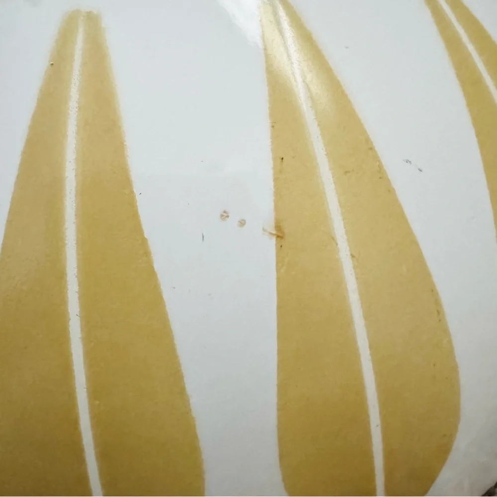 Vintage Cathrineholm Norway Enamelware 8″ Lotus Bowl  - Mustard Yellow & White - Picture 9 of 16